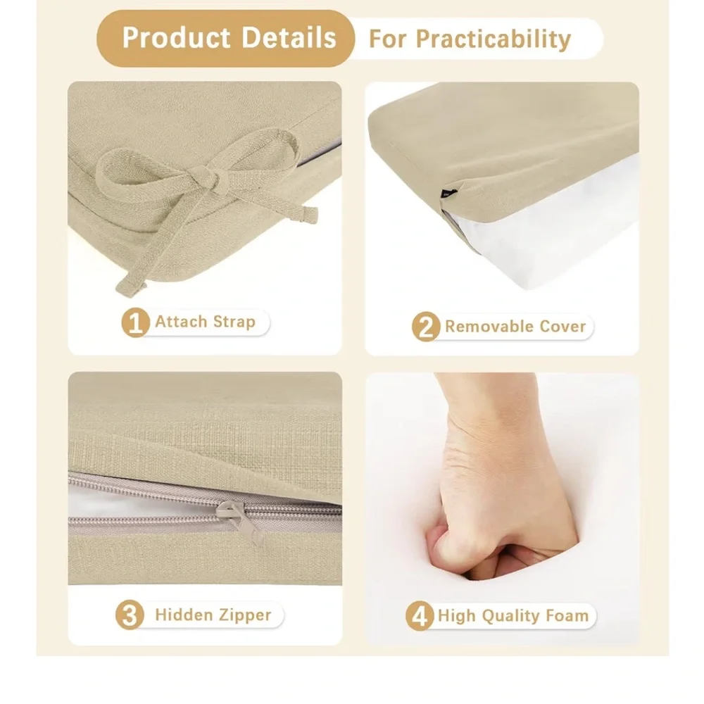 Elegant Cream Bench Cushion